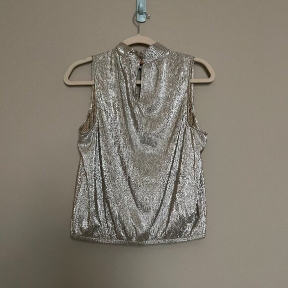 Express, Size M, Sleeveless, Metallic, Blouson Bottom Top - Picture 2 of 9